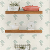 FC60808 lotus floral wallpaper decor from the French Country collection by Seabrook Designs