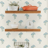 FC60812 lotus floral wallpaper decor from the French Country collection by Seabrook Designs