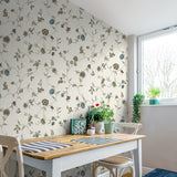 FC61006 floral trail wallpaper kitchen from the French Country collection by Seabrook Designs