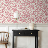 FC62101 coral coastal wallpaper entryway from the French Country collection by Seabrook Designs