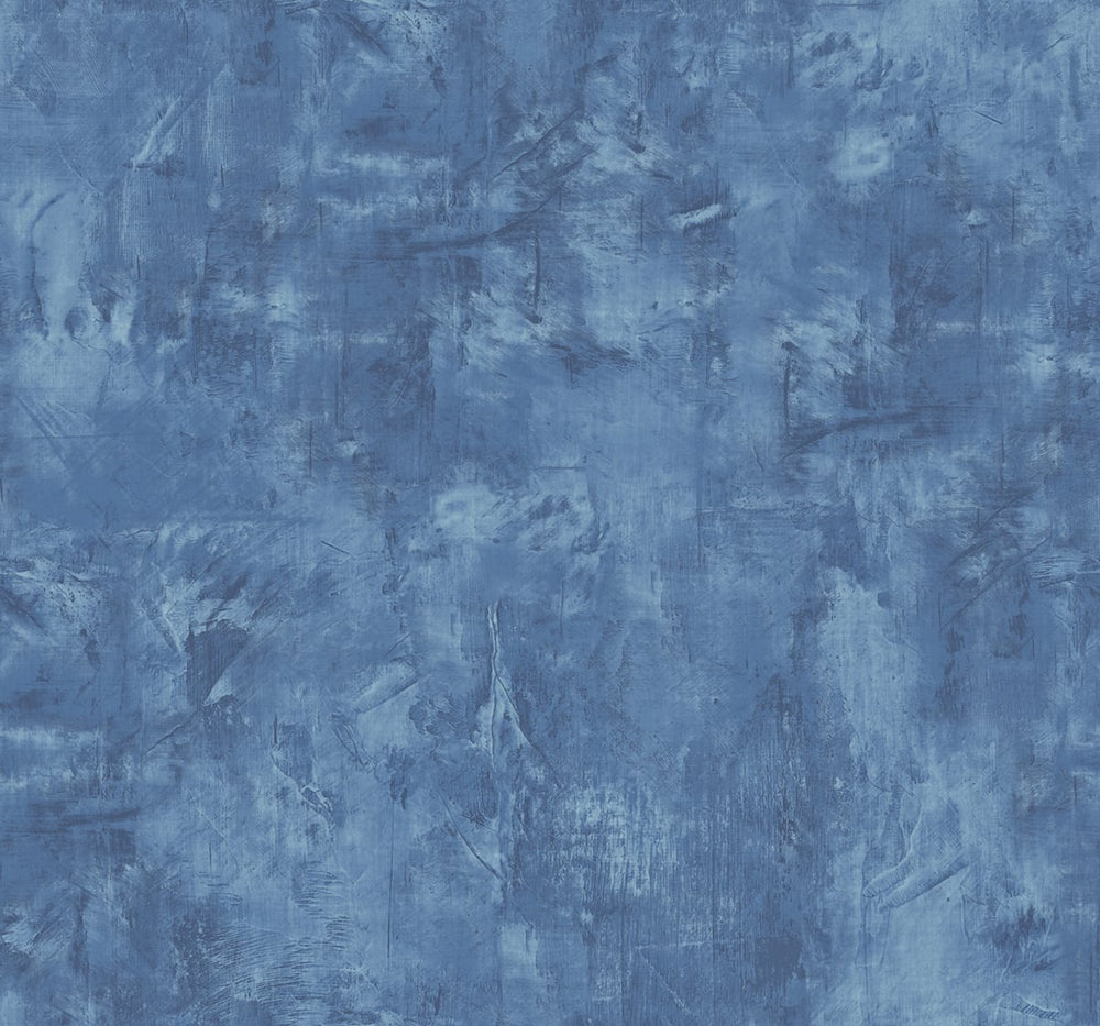 FI72122 Denim Blue Impressionistic Faux Embossed Vinyl Unpasted Wallpaper
