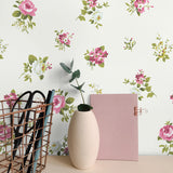 SD90808CH Dena tossed floral unpasted wallpaper desk