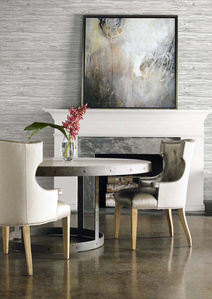 Luxe Retreat Washed Wood Embossed Vinyl Unpasted Wallpaper