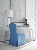 LN21112 coastal lattice peel and stick wallpaper office from the Luxe Haven collection by Lillian August