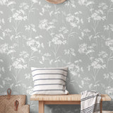 LN30508 floral mist peel and stick removable wallpaper entryway from the Luxe Haven collection by Lillian August