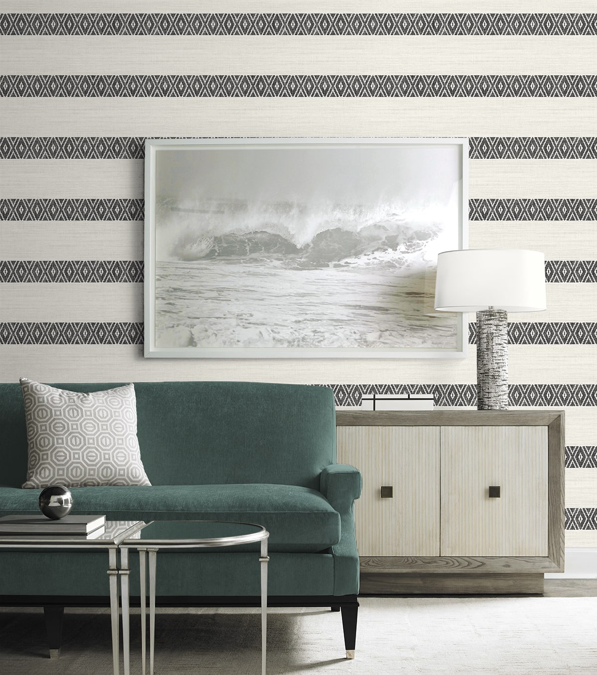 Alani Geo Stripe Embossed Vinyl Unpasted Wallpaper – Say Decor LLC