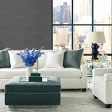 LN40400 faux sisal vinyl wallpaper living room from the Coastal Haven collection by Lillian August