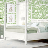 LN40904 bird toile vinyl wallpaper bedroom from the Coastal Haven collection by Lillian August