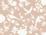 LN40906 bird toile vinyl wallpaper from the Coastal Haven collection by Lillian August
