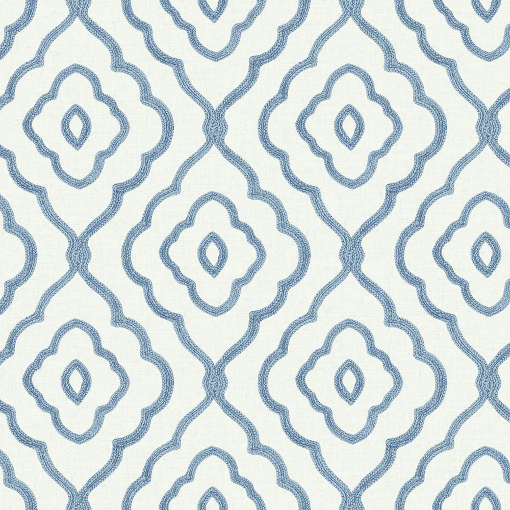 MB30902 blue seaside ogee wallpaper from the Beach House collection by Seabrook Designs