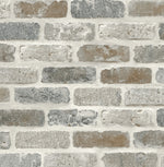 Washed Faux Brick Peel and Stick Removable Wallpaper