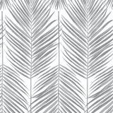 NW33008 daydream gray palm leaf peel and stick removable wallpaper by NextWall