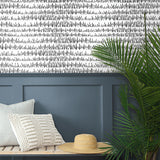 NW34100 entryway brushstrokes abstract black and white peel and stick wallpaper from NextWall