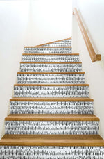 NW34100 stairs brushstrokes abstract black and white peel and stick wallpaper from NextWall