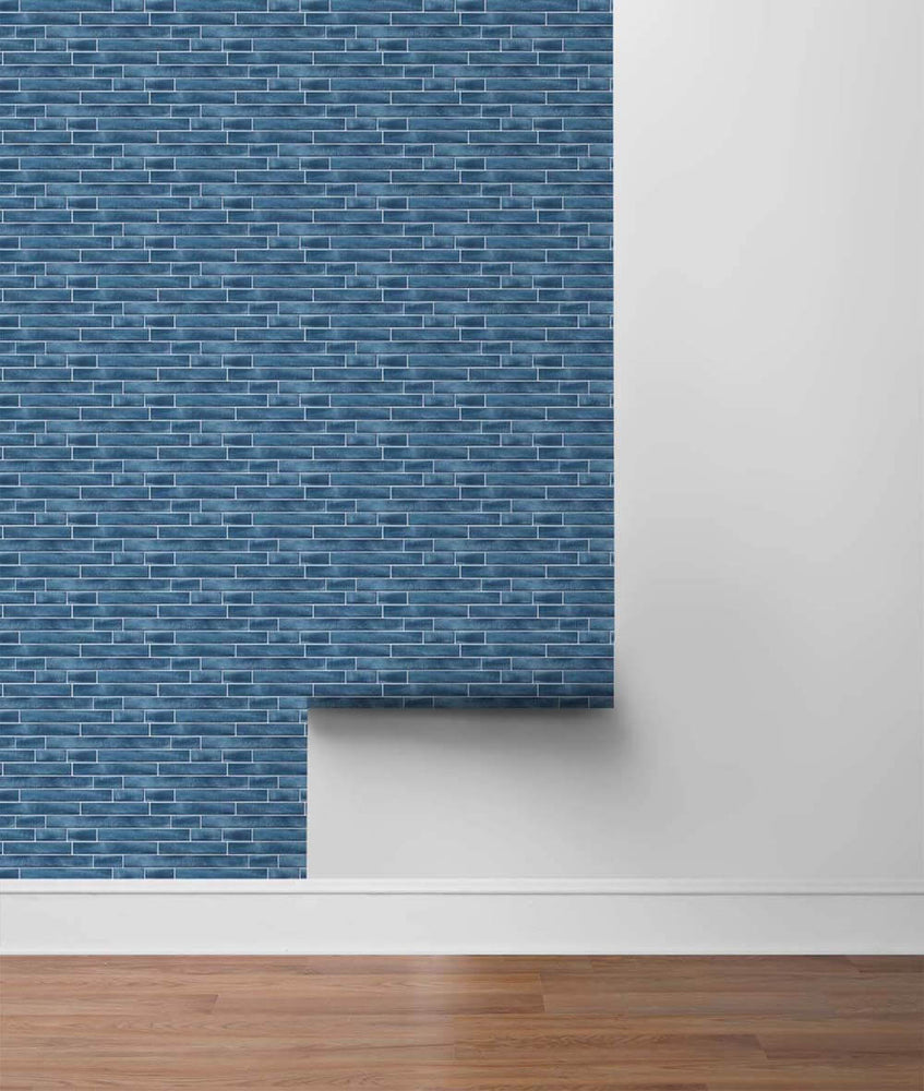 NW34602 brushed metal tile peel and stick removable wallpaper roll by NextWall