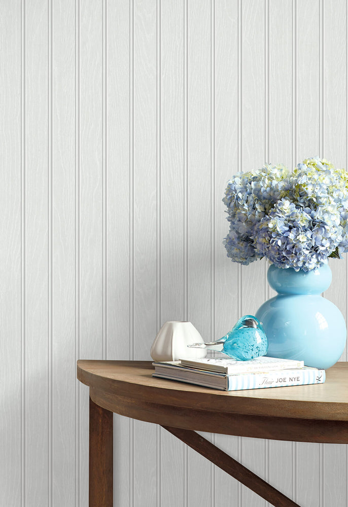 NW35800 Faux beadboard peel and stick removable wallpaper decor from NextWall