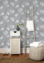 NW36008 one o'clock botanical peel and stick removable wallpaper decor from NextWall