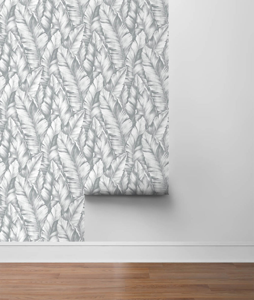 NW37908 Baha banana leaf peel and stick removable wallpaper roll from NextWall