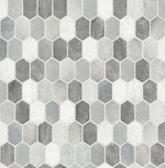 Brushed Hex Faux Tile Peel and Stick Removable Wallpaper