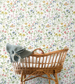 NW41901 wildflowers floral peel and stick removable wallpaper nursery from NextWall
