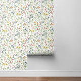 NW41901 wildflowers floral peel and stick removable wallpaper roll from NextWall