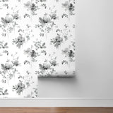NW42200 watercolor floral peel and stick removable wallpaper roll from NextWall