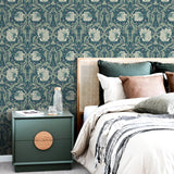 NW42404 Primrose floral William Morris peel and stick removable wallpaper bedroom from NextWall