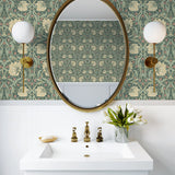 NW42406 Primrose floral William Morris peel and stick removable wallpaper bathroom from NextWall