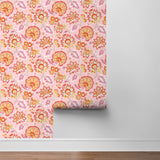 Jacobean floral peel and stick wallpaper roll NW42706 from NextWall
