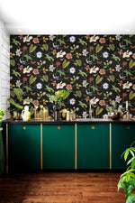 NW43000 summer garden floral peel and stick wallpaper kitchen from NextWall