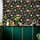 NW43000 summer garden floral peel and stick wallpaper kitchen from NextWall