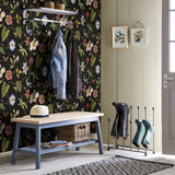 NW43000 summer garden floral peel and stick wallpaper entryway from NextWall