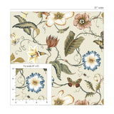 Floral peel and stick wallpaper scale NW43005 from NextWall