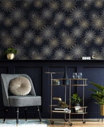 Mid century peel and stick wallpaper living room NW43102 from NextWall 