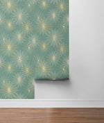 NW43104 Silverdale Starburst retro peel and stick removable wallpaper roll from Say Decor