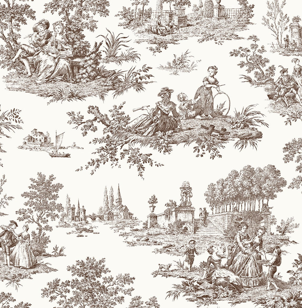 NW43307 Chateau toile peel and stick wallpaper from NextWall