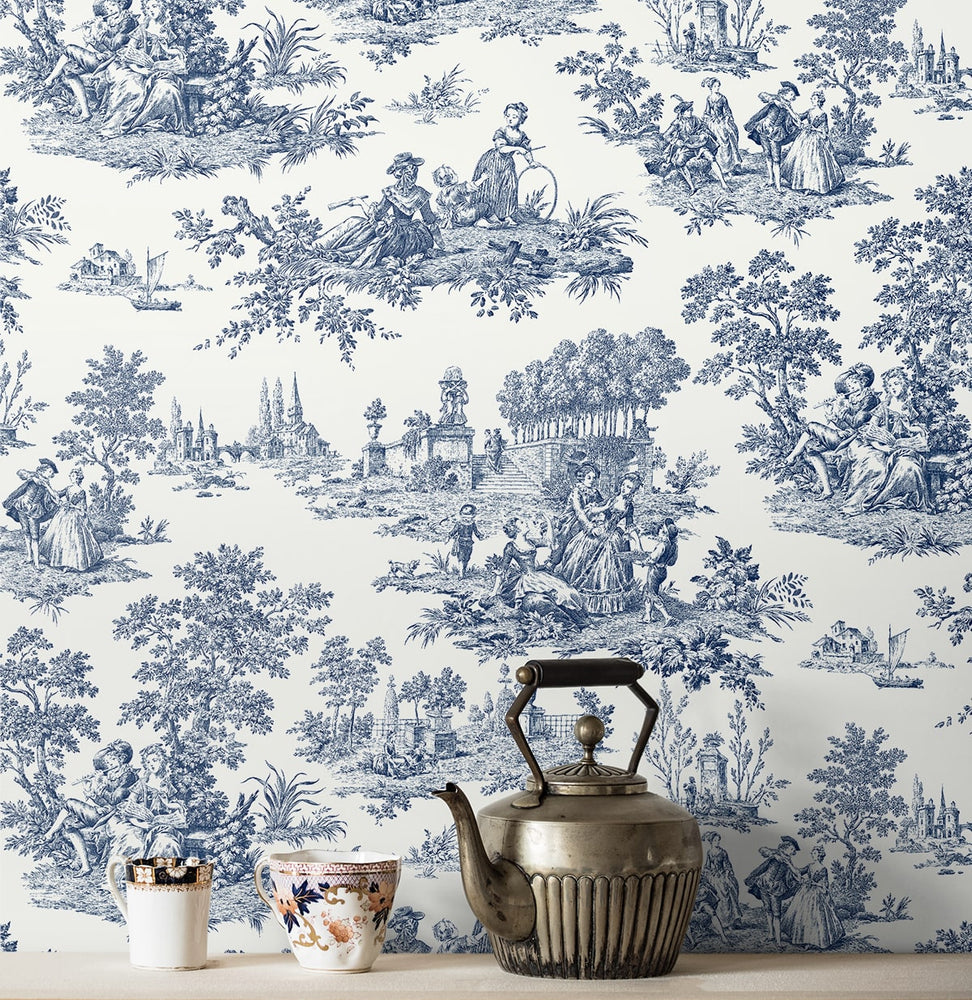 NW43312 toile peel and stick wallpaper decor from NextWall