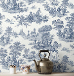 NW43312 toile peel and stick wallpaper decor from NextWall