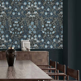 Vintage peel and stick wallpaper floral dining room NW43802 from NextWall