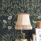 Vintage floral peel and stick NW43902 Stenciled Floral removable wallpaper victorian from NextWall