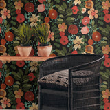 NW44005 garden dance floral peel and stick wallpaper sitting area from NextWall