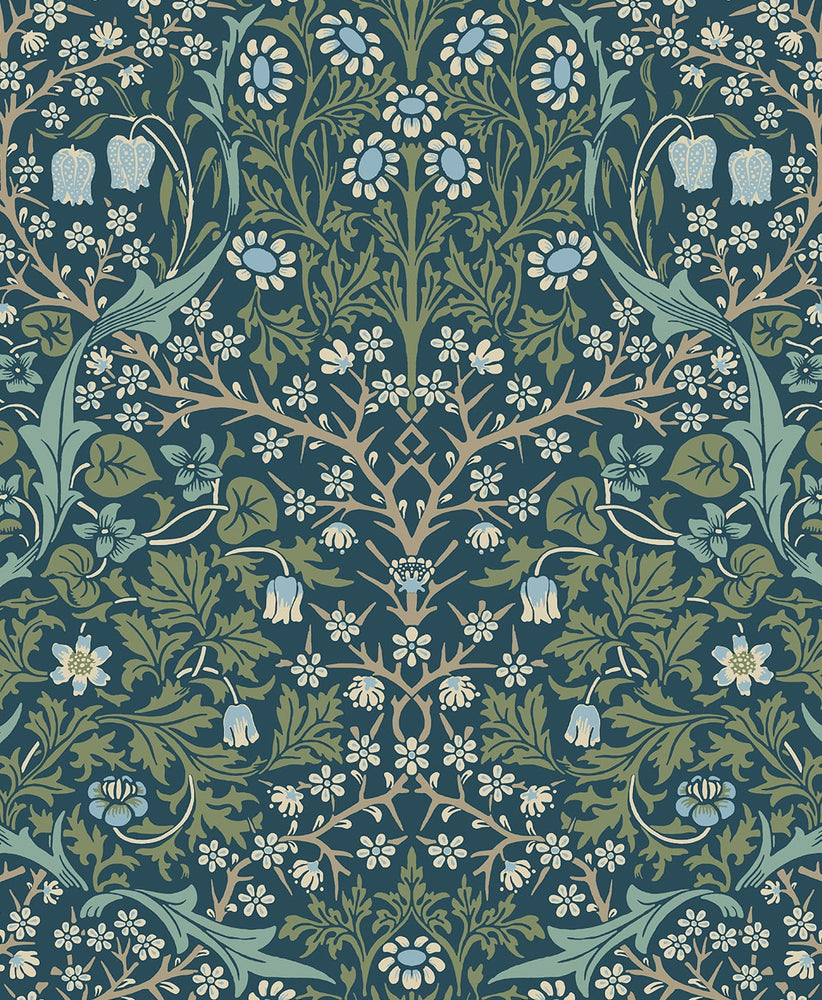 Victorian Garden Floral Premium Peel and Stick Removable Wallpaper