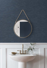 Faux grasscloth peel and stick wallpaper bathroom NW44702 from NextWall