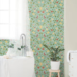 Bird floral peel and stick wallpaper bathroom NW45904 from NextWall