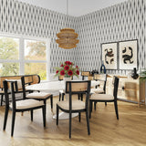 Ikat peel and stick wallpaper dining room NW46410 from NextWall