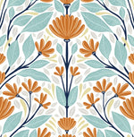 Folk Floral Peel and Stick Removable Wallpaper