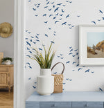 Bird peel and stick wallpaper coastal decor NW47602 from NextWall
