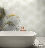 Palm leaf peel and stick wallpaper tropical spa NW47710 from NextWall