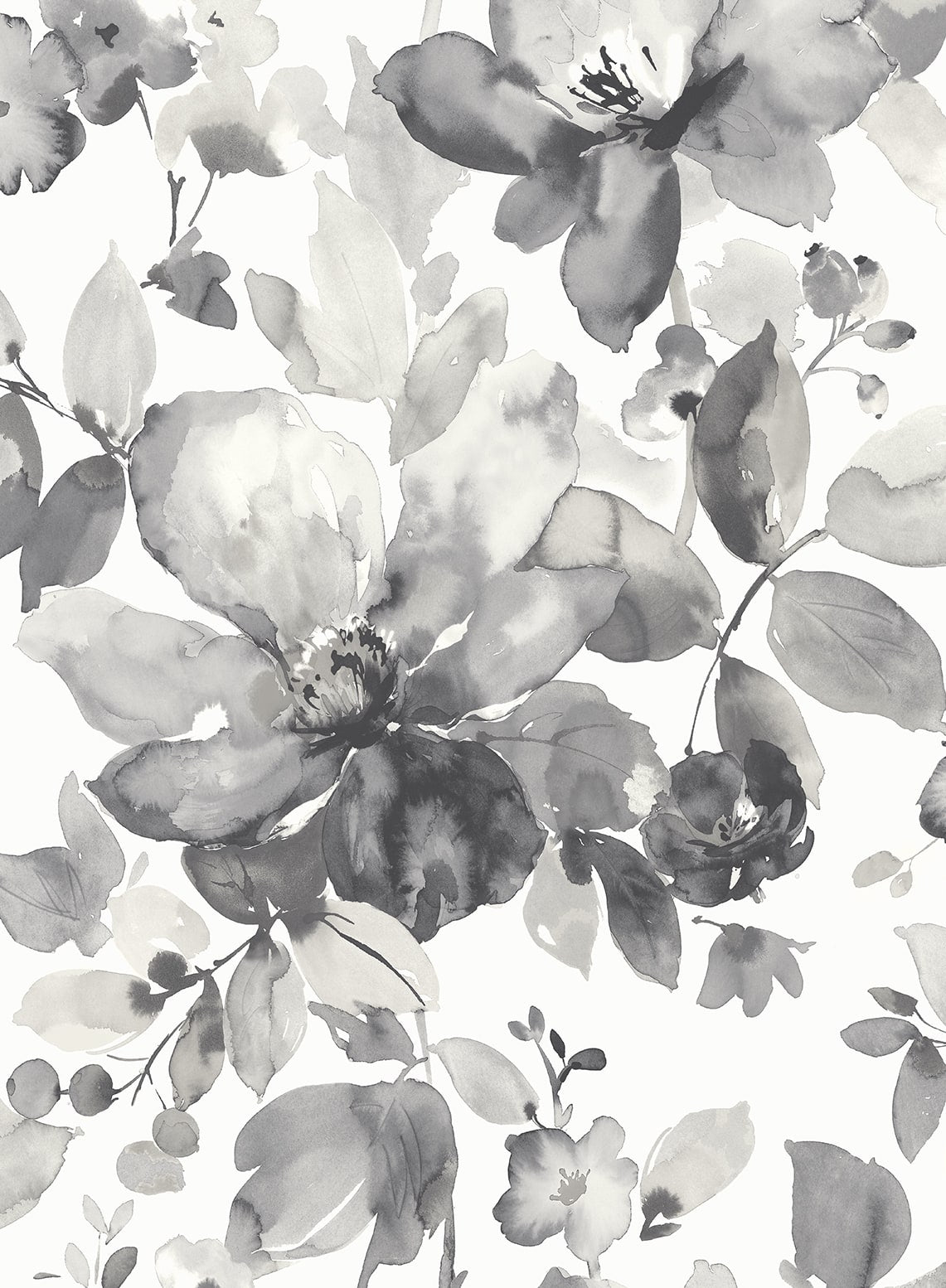 NextWall Inkwell Watercolor Flower Peel and Stick Wallpaper, image size:1141x1554