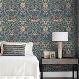 Prepasted wallpaper vintage morris bedroom PR10002 from Seabrook Designs